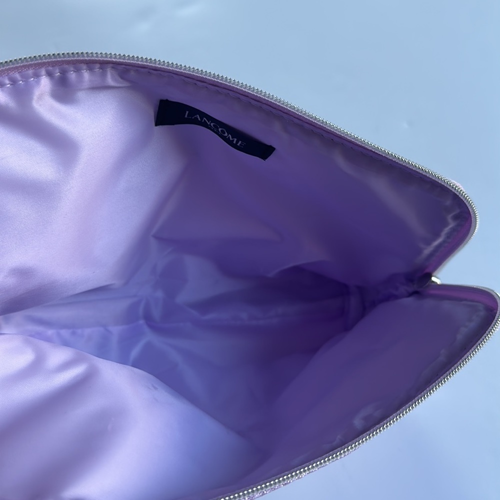 Lancôme makeup bag purple lavender metallic Dopp kit never used 10x6in clean - Picture 7 of 9